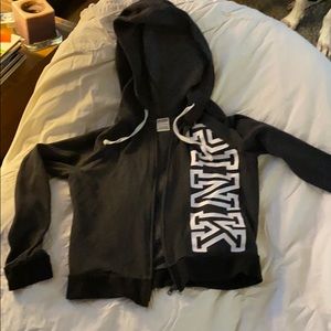 PINK Victoria Secret gray zip hoodie